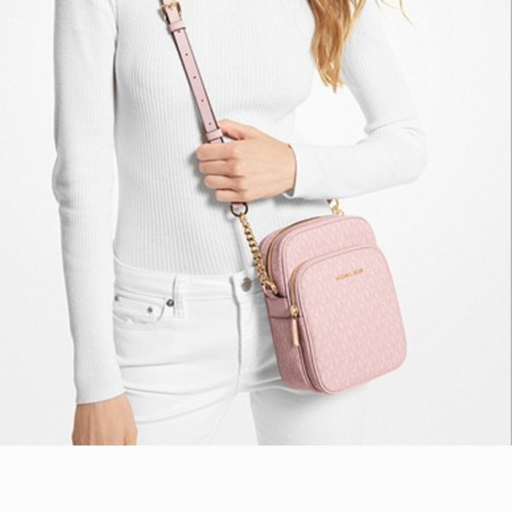 MICHAEL KORS Jet Set Travel Medium Logo  Crossbody Bag - Picture 6 of 7